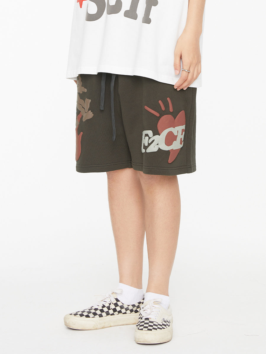 Foam Print Shorts Men’s Casual Beach Shorts American Style - Grey / S