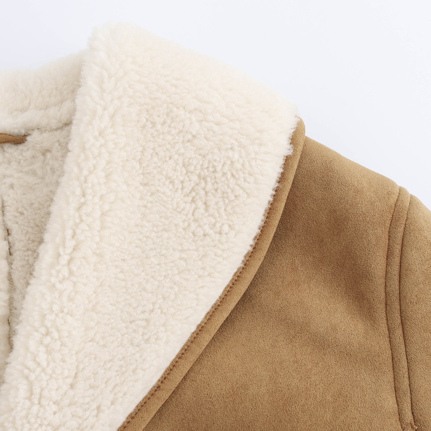Women’s European And American Style French Design Double-sided Half-length Overcoat Jacket