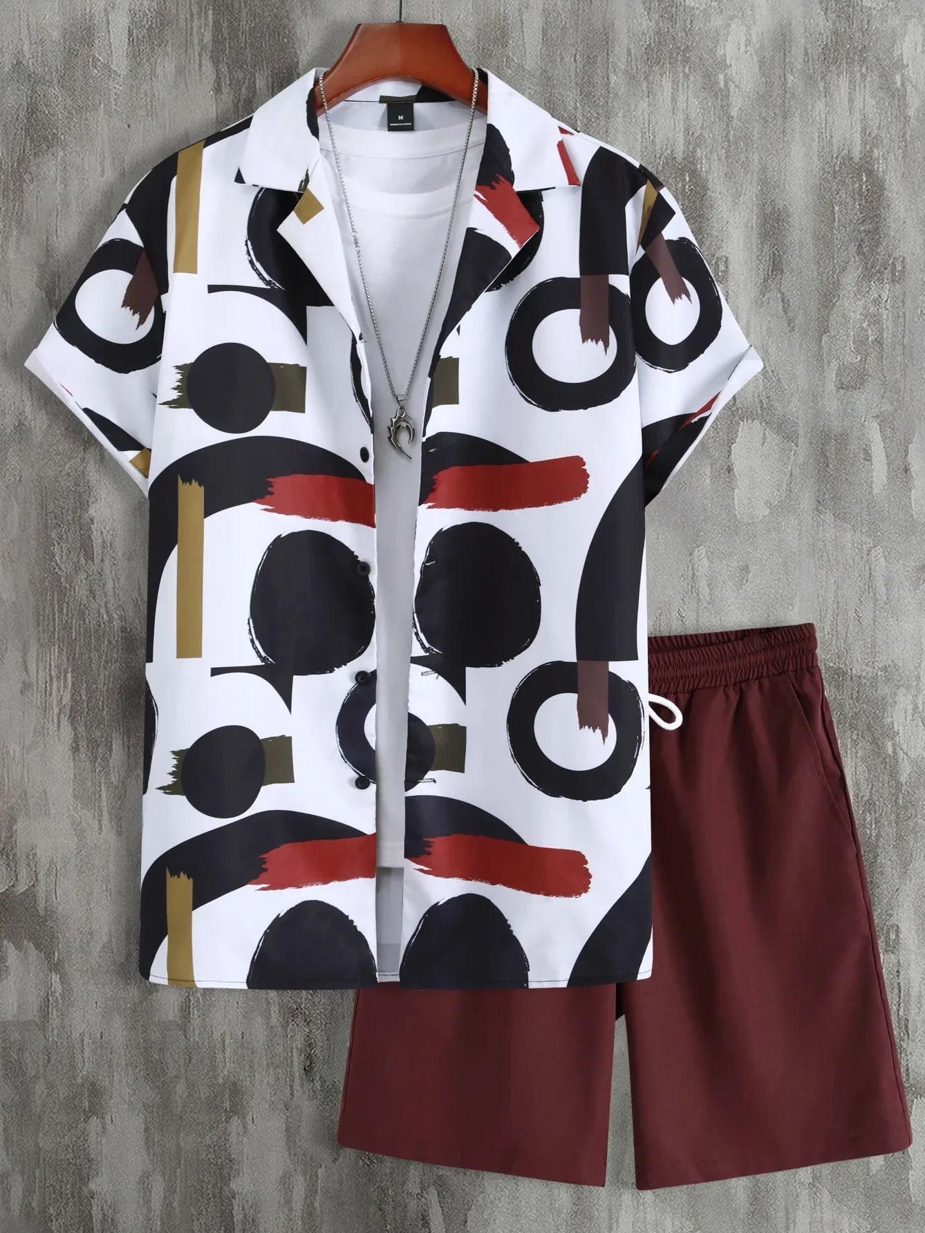 Men’s Coconut Tree Beach Shirt Sets Summer Hawaii Style Casual 2 Piece Suit Outfit Set - 19 / 4XL