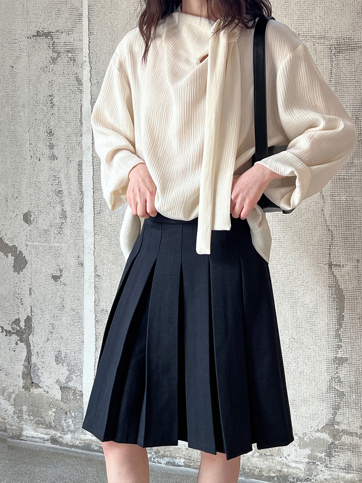 Retro Elegant Ribbon Texture Shirt For Women - Apricot / M