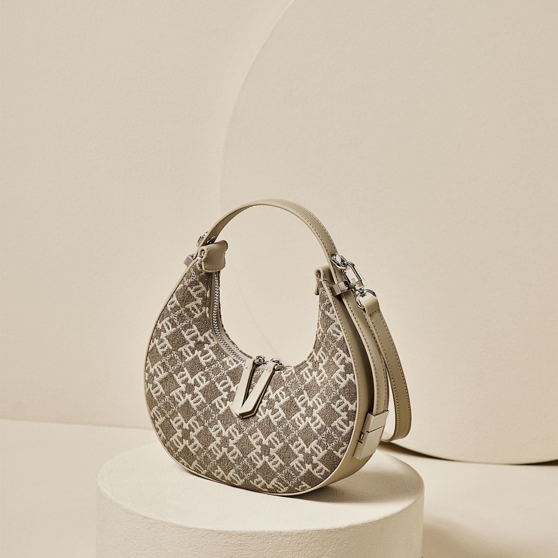 Apricot Sand Luxury Woolen Leather Bag High-End Fashion Online