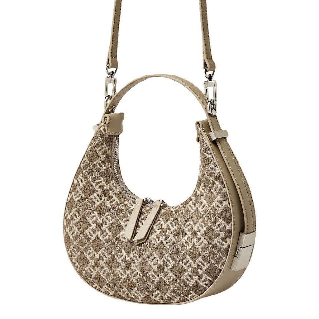 Apricot Sand Luxury Woolen Leather Bag High-End Fashion Online