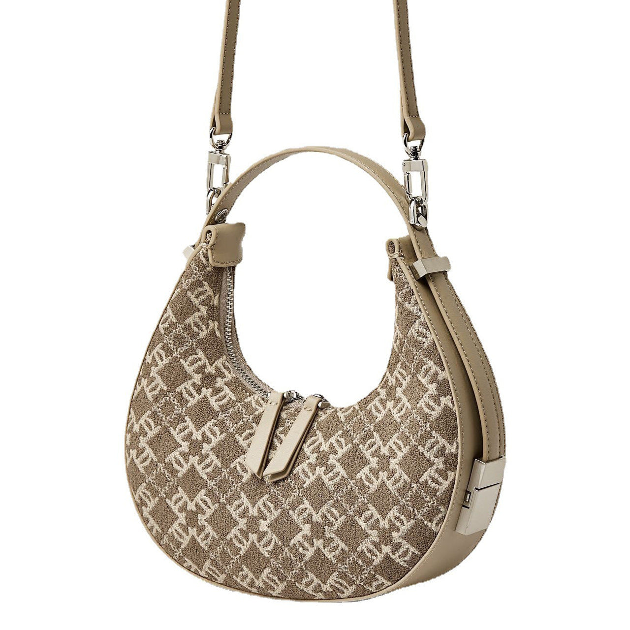 Apricot Sand Luxury Woolen Leather Bag High-End Fashion Online