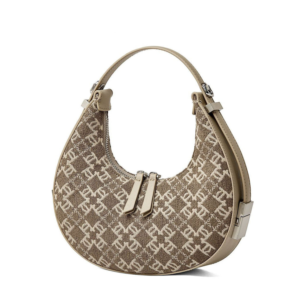 Apricot Sand Luxury Woolen Leather Bag High-End Fashion Online