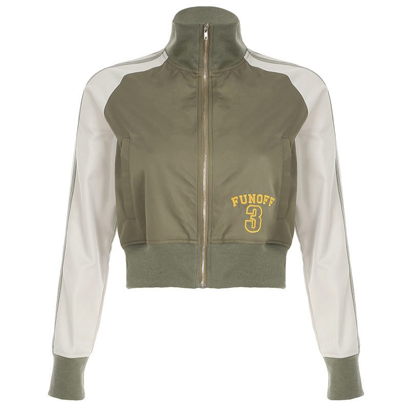 European And American Autumn Zipper Cardigan Jacket Women - Army Green / S