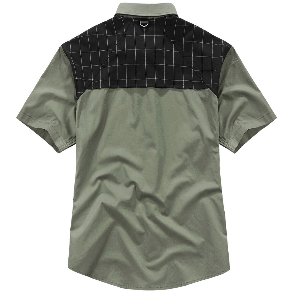 Men’s Fake Two Piece Loose Short Sleeve Shirt