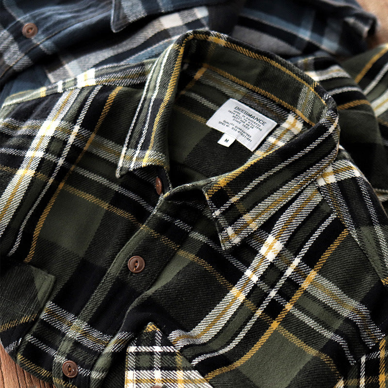 Double-strand Brushed Shirt Coat Spring And Autumn Top Thick American Style