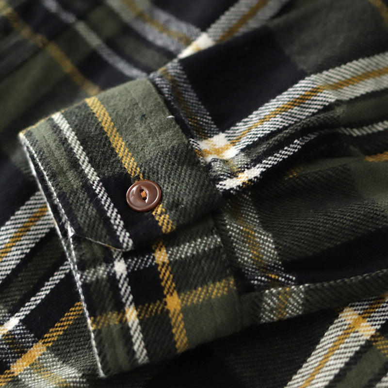 Double-strand Brushed Shirt Coat Spring And Autumn Top Thick American Style