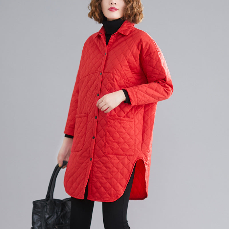 Artistic Cotton Padded Thickened Cotton-padded Coat - Red / M