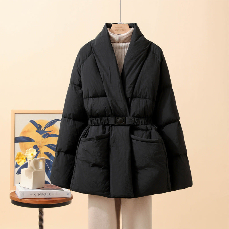 Belt Waist-tight Loose Cool Coat - Black / S