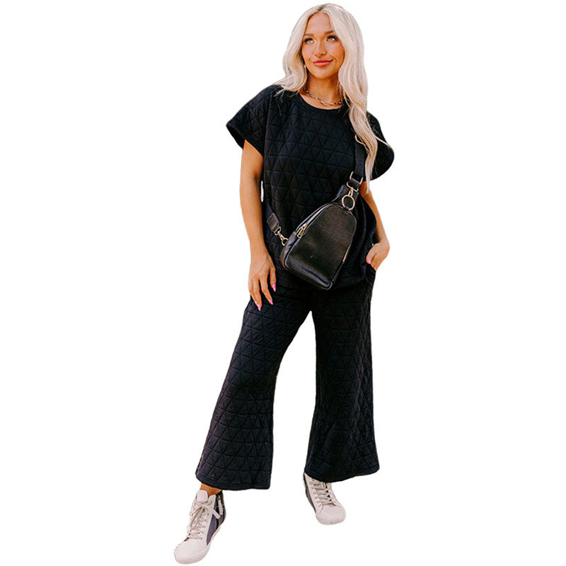 Short-sleeved Wide-leg Pants Casual Suit - LC625346 P2 / S