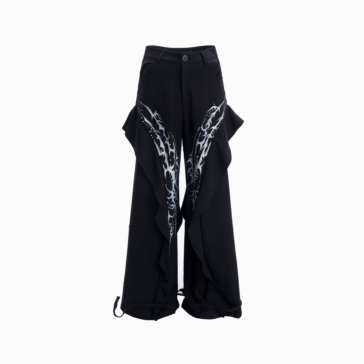 Hand-painted Pattern Draping Trousers Adjustable Suit Pants