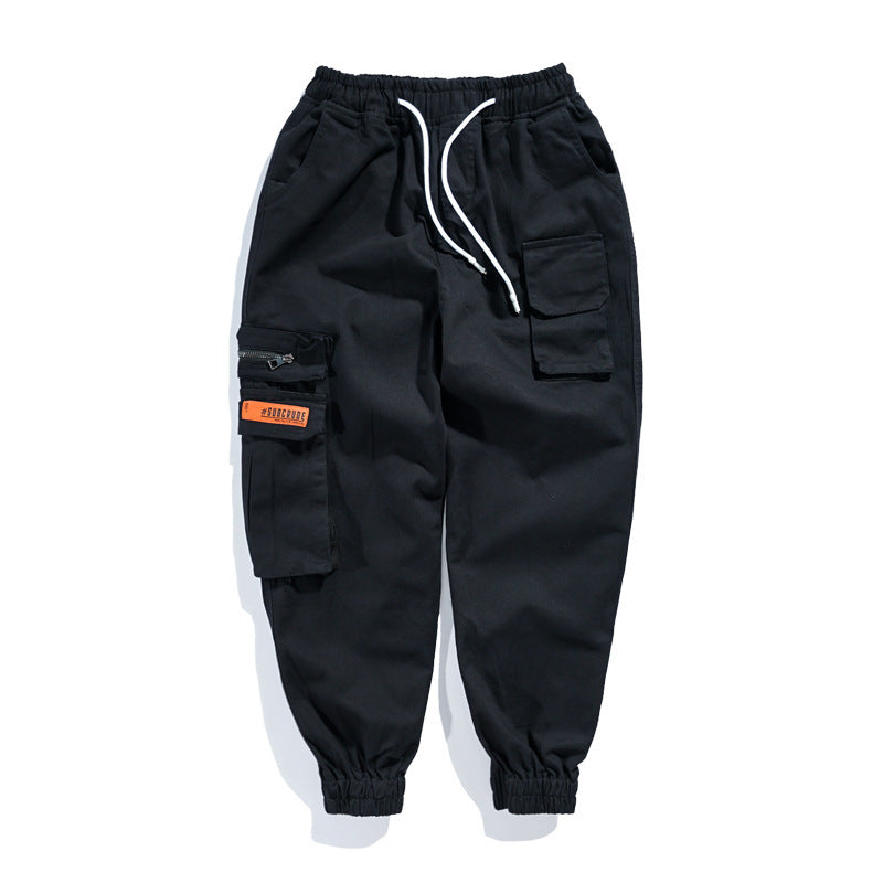 Men’s overalls cropped harem pants - Black / 3XL