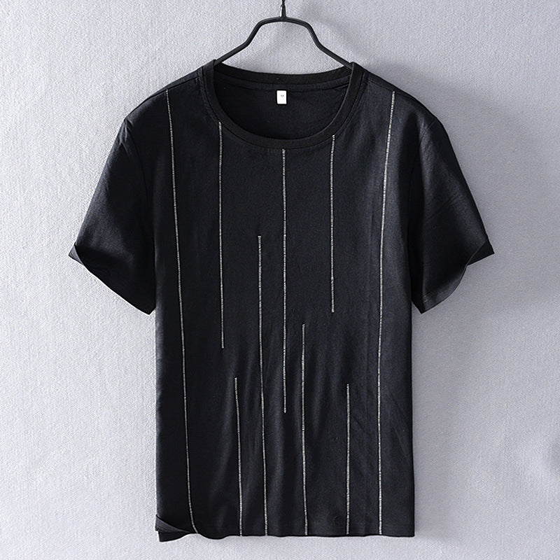Men’s striped T-shirt - Black / L