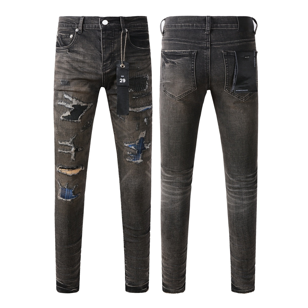 High Street Slim Fit Slimming Denim Pants - 9080 Gray / 28