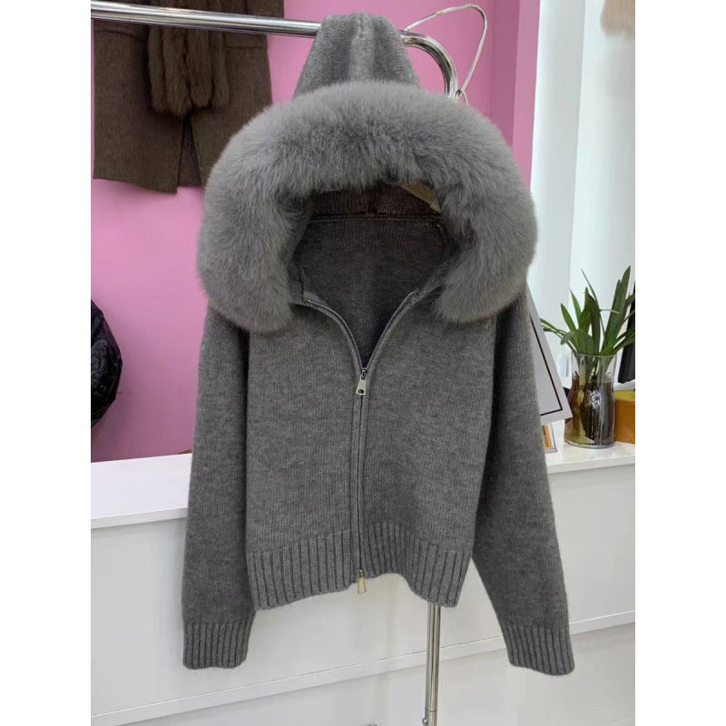 Temperament Small Size Knitwear Top - Gray / Free Size