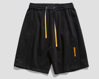 Shorts Men’s Tide Brand Street Loose Casual Straight Five-point Pants - Black / M