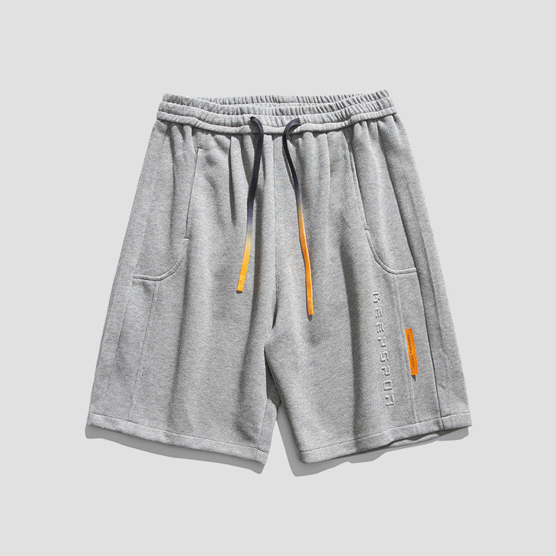 Shorts Men’s Tide Brand Street Loose Casual Straight Five-point Pants - Grey / M