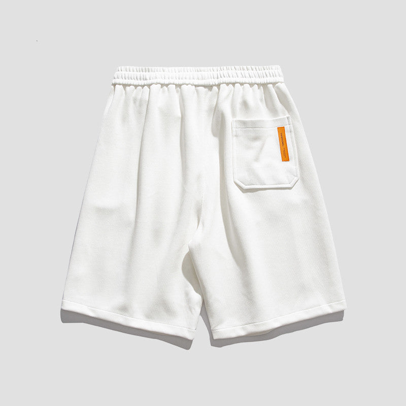 Shorts Men’s Tide Brand Street Loose Casual Straight Five-point Pants - White / M