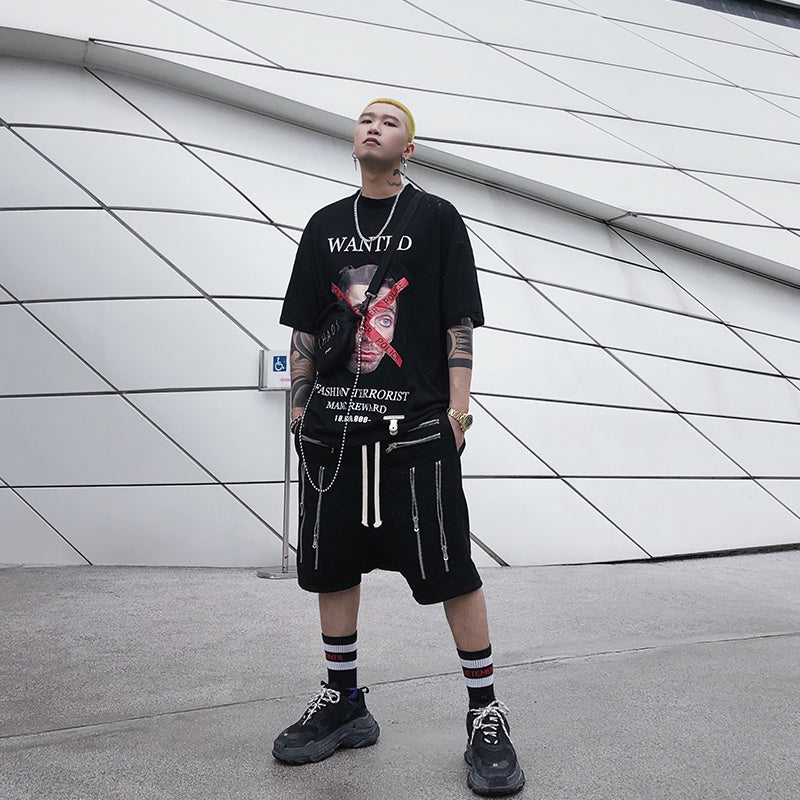 Zipper cropped pants