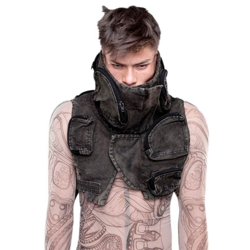 Asymmetrical Three-dimensional Bag Level Profile Tooling Vest Male - Black / S