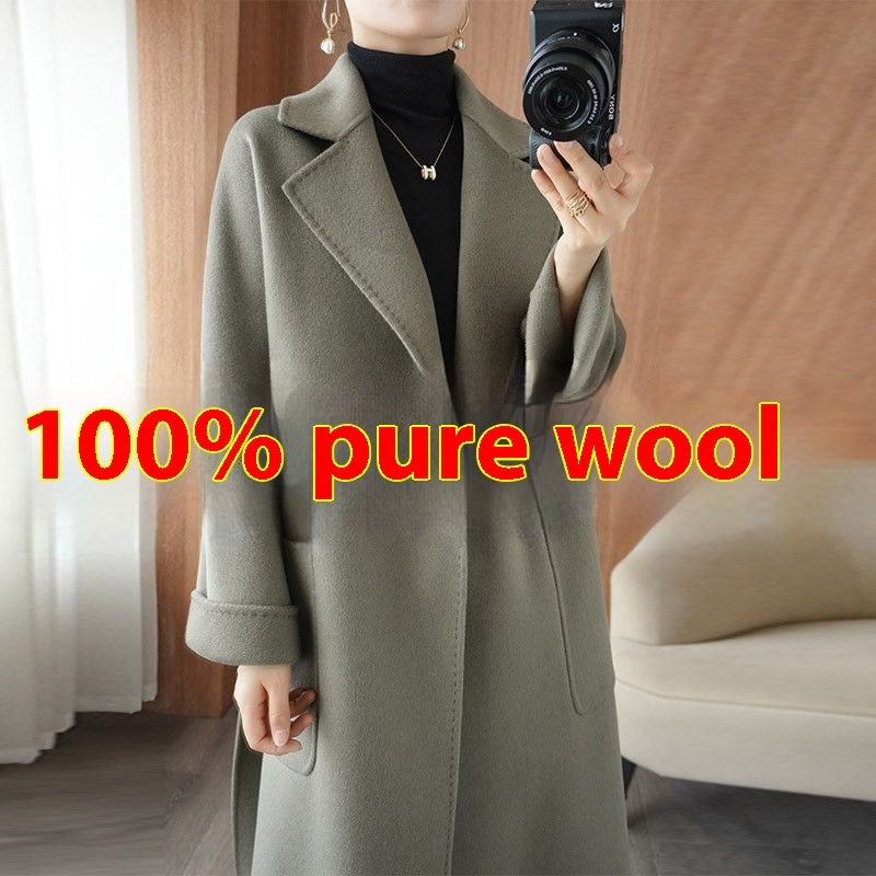 Hepburn Style Suit Collar Thickened Loose-fitting Jacket - Gray Coffee / XS