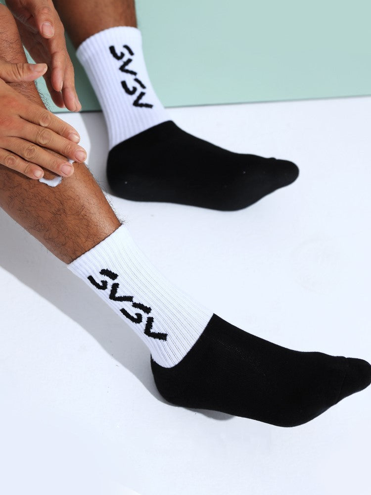 Original design of black and white fitness socks - White / One size