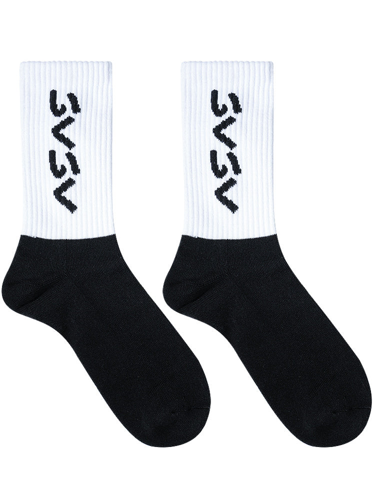 Original design of black and white fitness socks - White / One size
