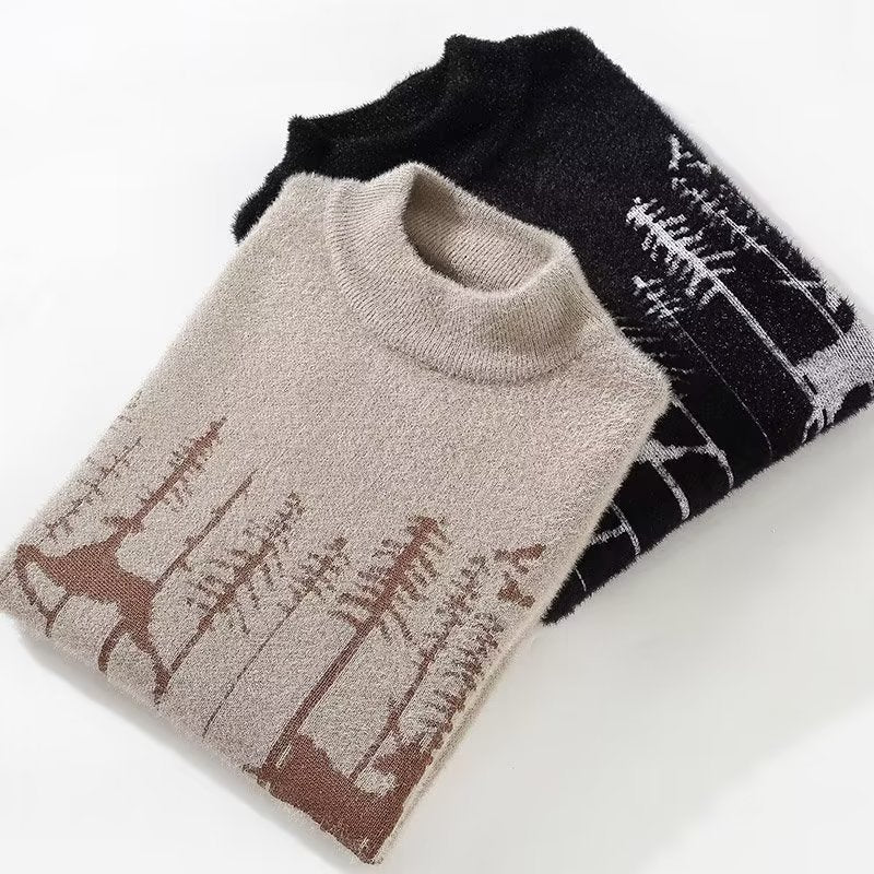 Autumn And Winter Half Turtleneck Sweater Men’s Korean Style