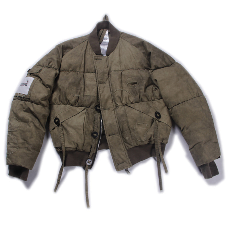 Autumn And Winter Thickened Warm Baseball Down Jacket Men’s Fashion - Army Green / S
