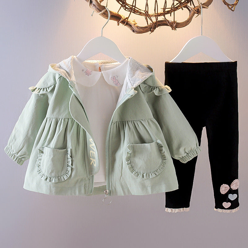 Children’s autumn clothes set - Light Green / 66cm