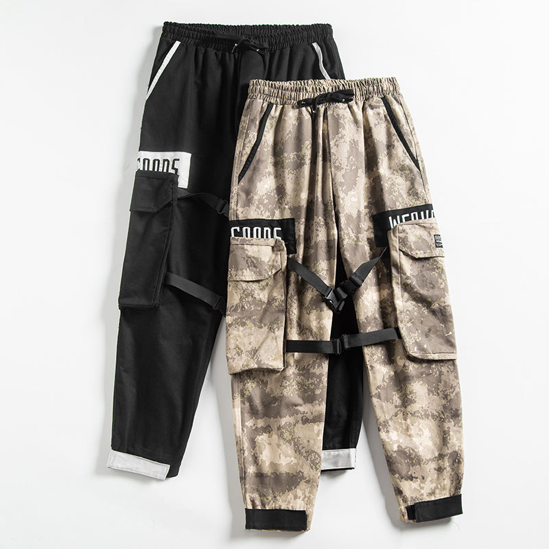 Casual Loose Straight Pants Men’s Sports Beamed Pants