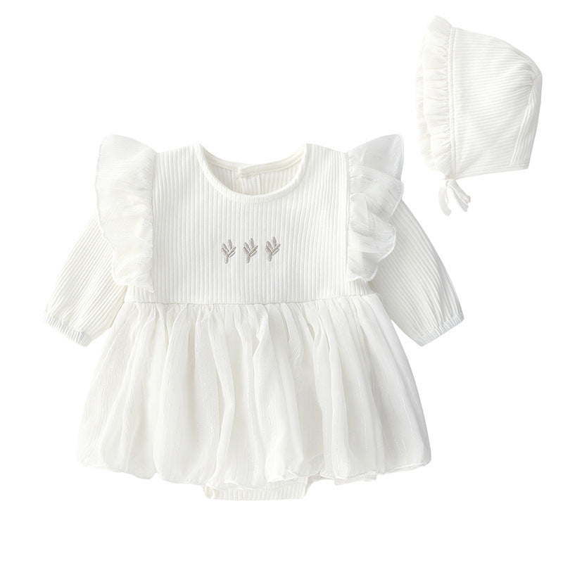 Baby Girl Autumn Dress Baby Princess Dress Red Dress - White / 59cm