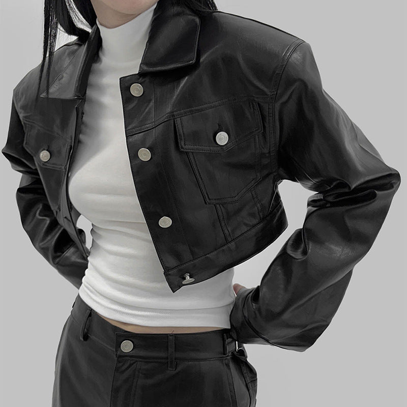 Autumn Hot Girl All-matching Biker’s Leather Jacket Women