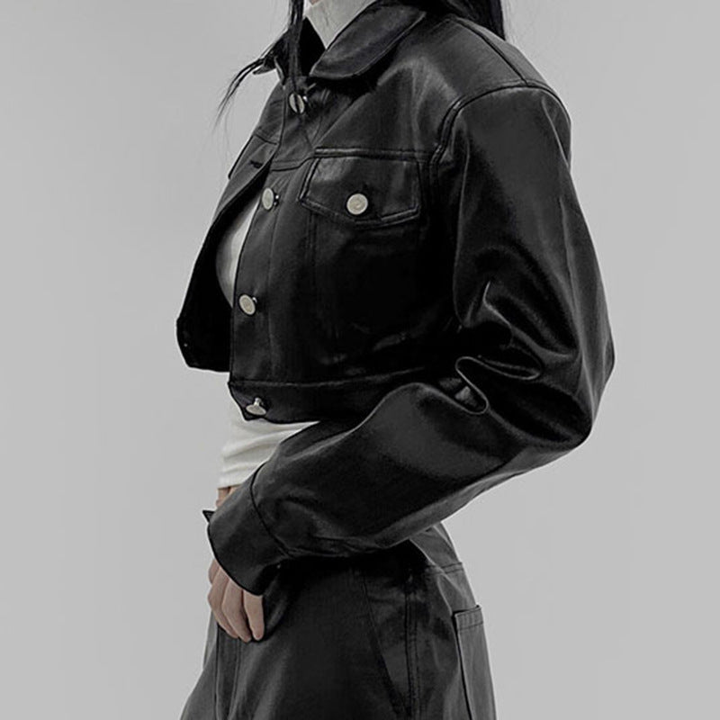 Autumn Hot Girl All-matching Biker’s Leather Jacket Women