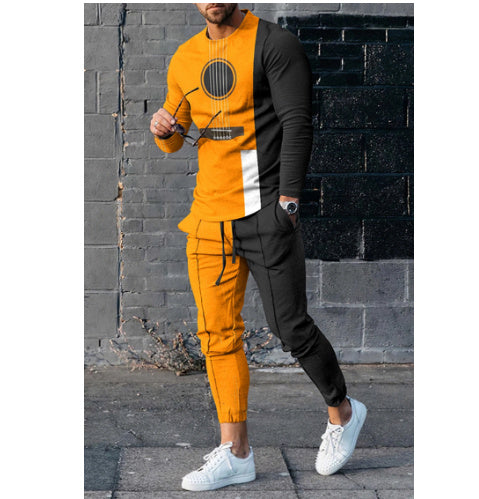 European And American Multi-color Long Sleeve Casual Sports Men Suit - 9N2204117 / 2XL
