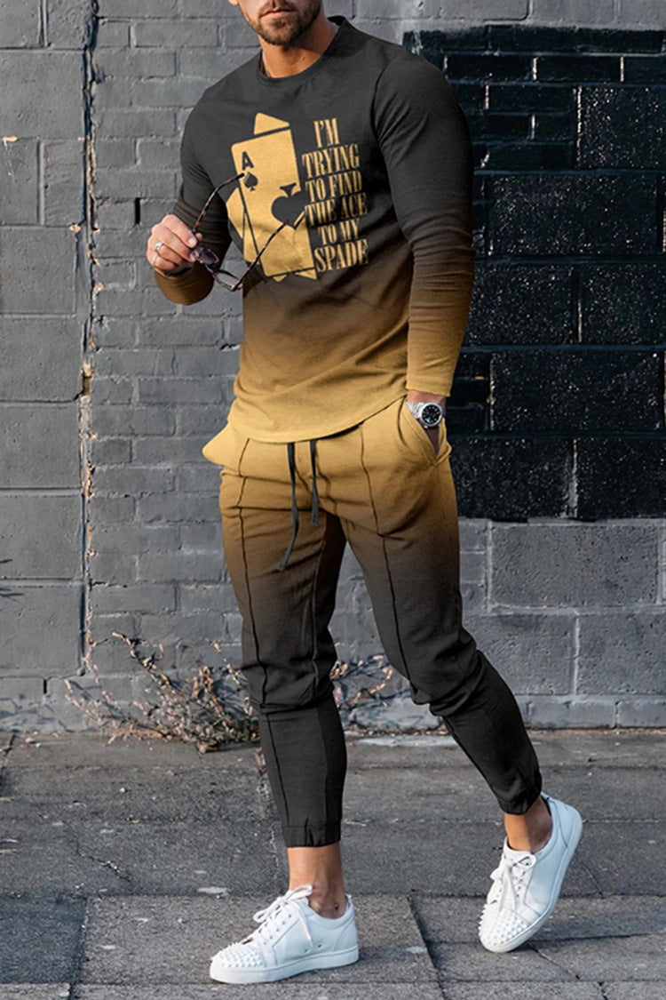 European And American Multi-color Long Sleeve Casual Sports Men Suit - HHTZ1N222411Q / 2XL
