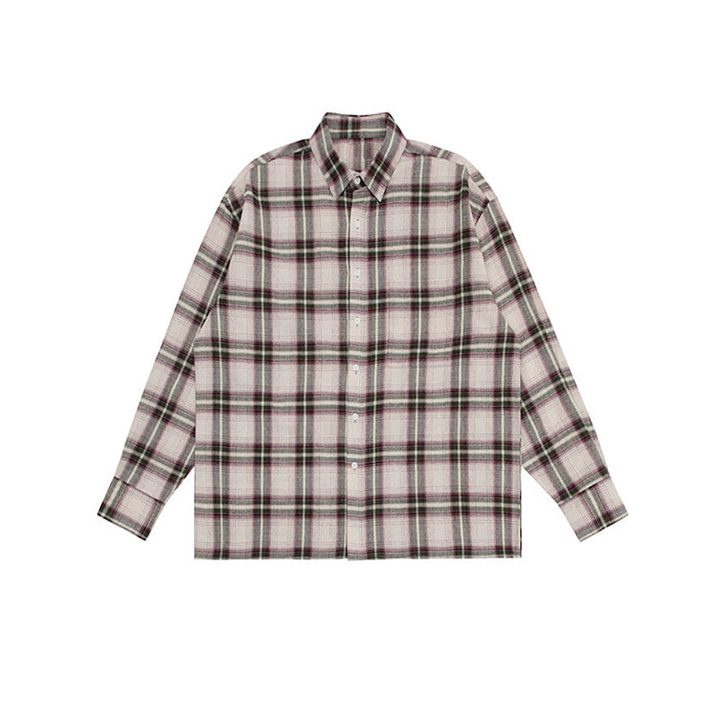 Men’s autumn long sleeve plaid shirt