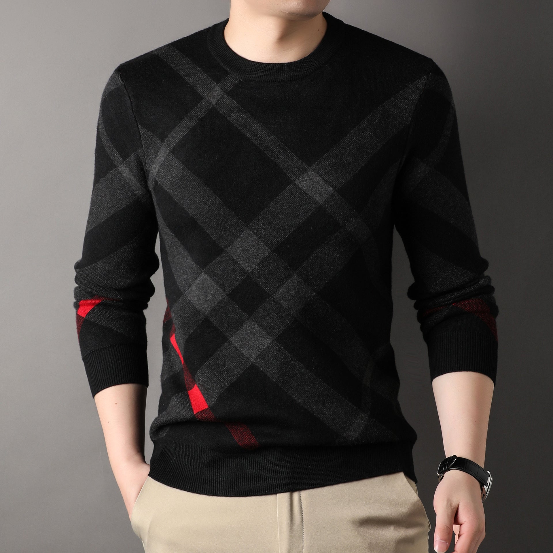 Autumn Sweater Men’s Casual Loose Print