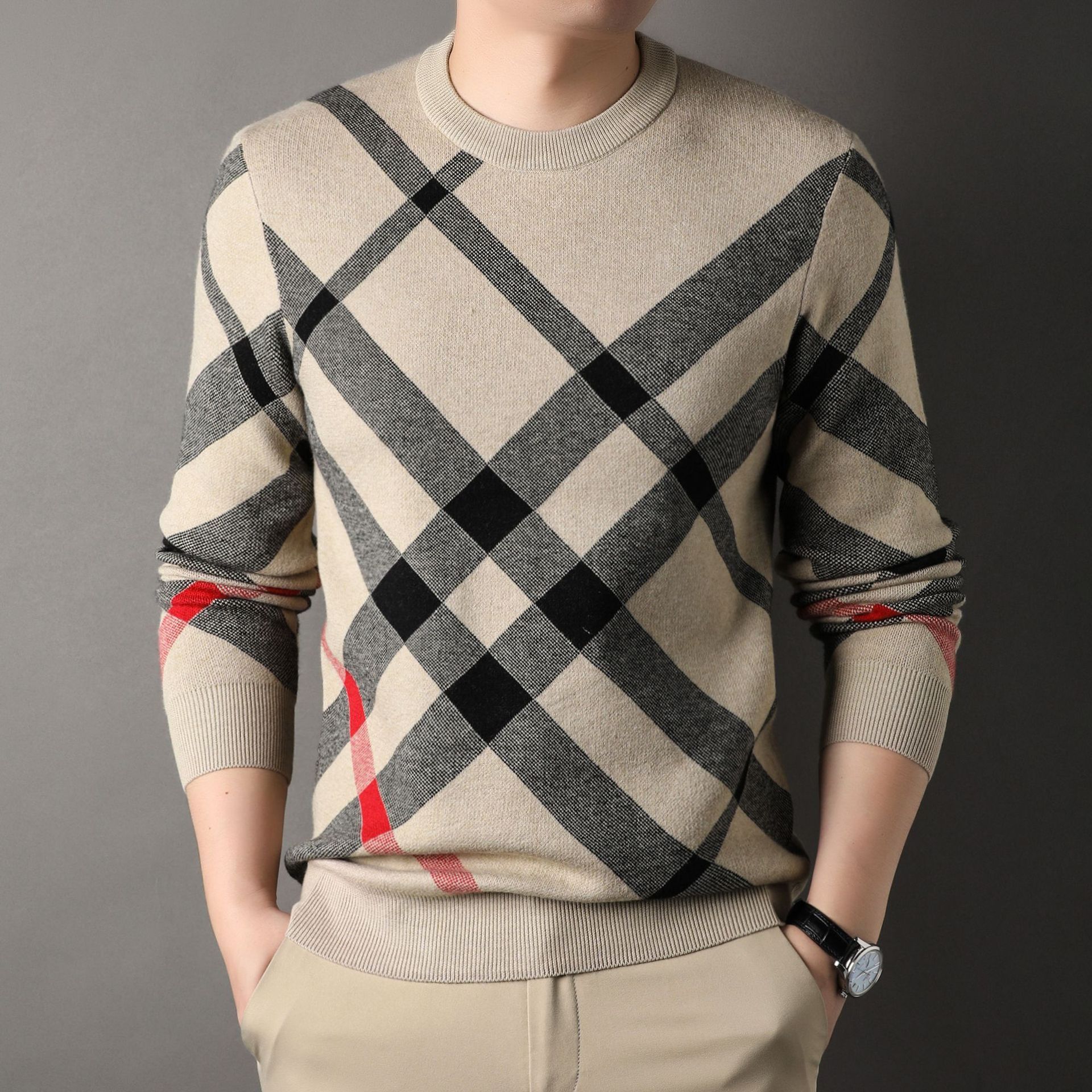 Autumn Sweater Men’s Casual Loose Print