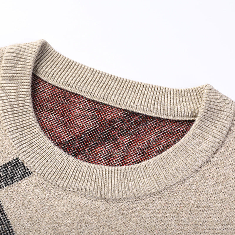 Autumn Sweater Men’s Casual Loose Print
