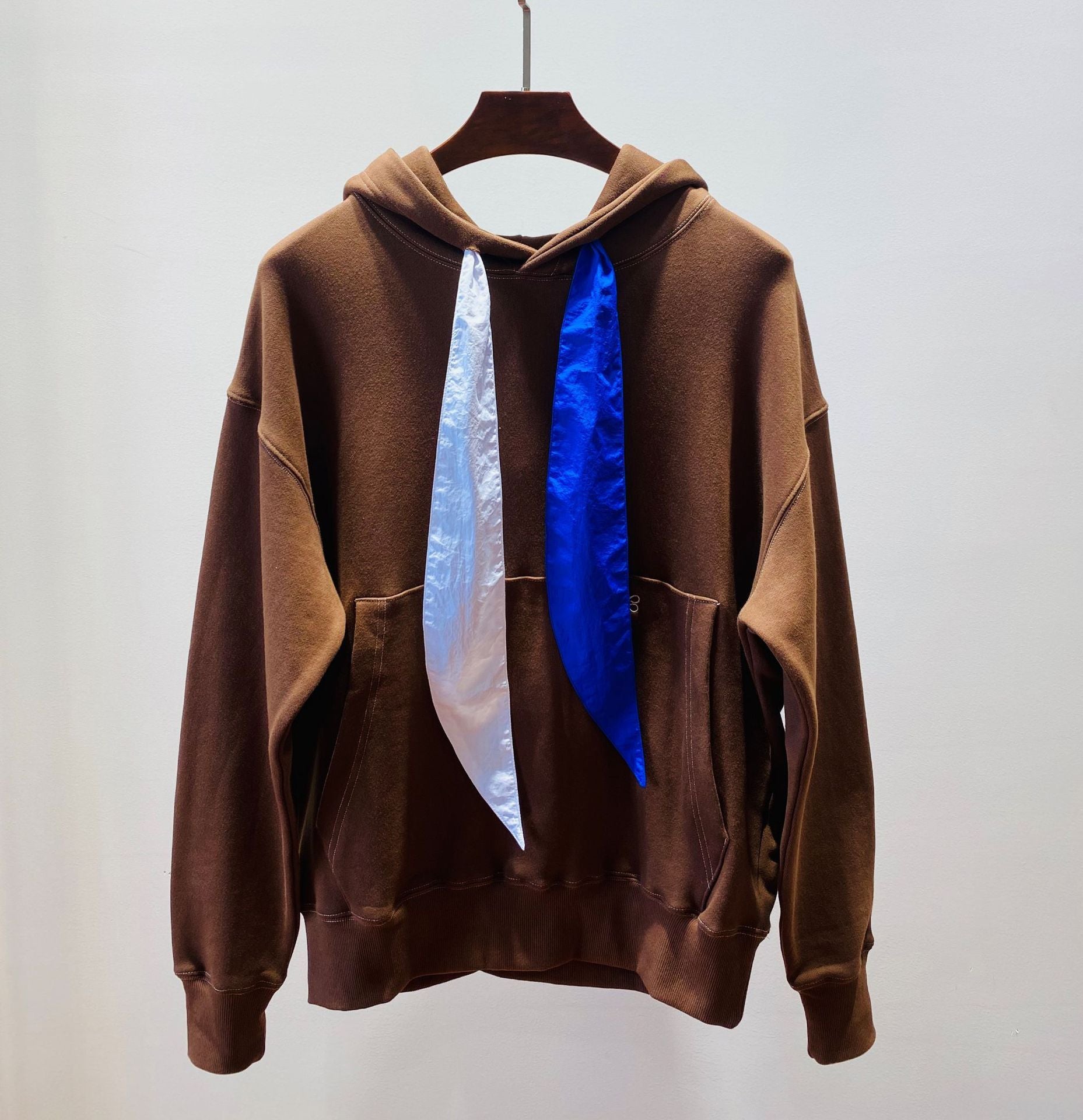 New autumn winter hooded silk wide loose sweater - Coffee / S