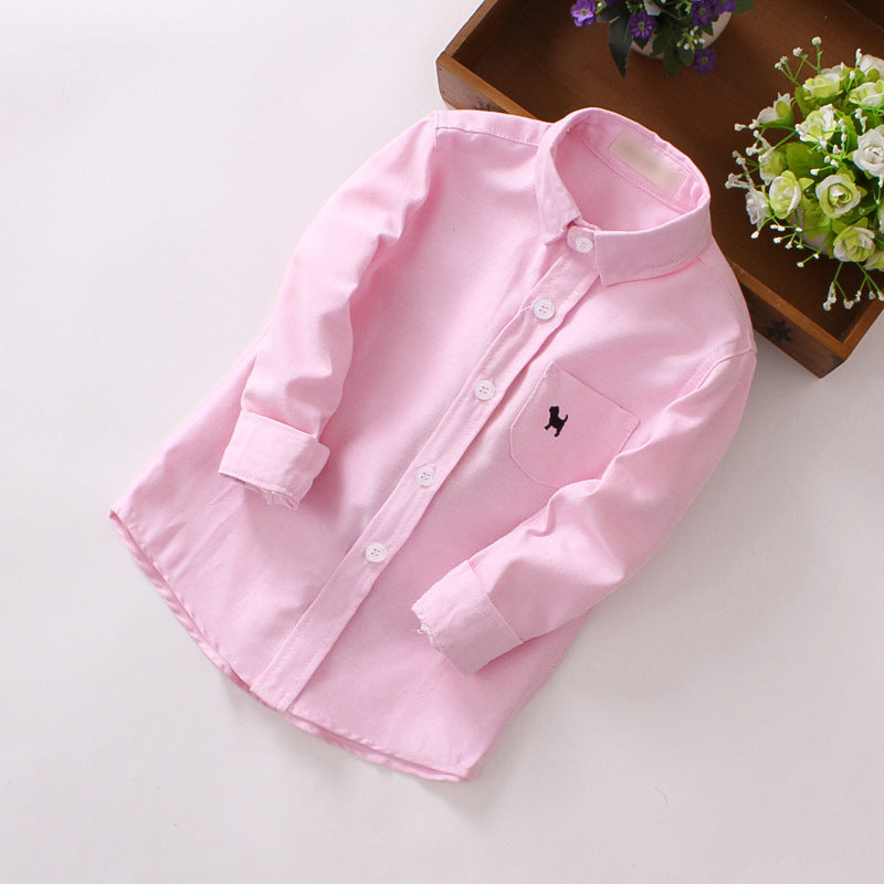 Children’s Shirts Boys’ Long-sleeved Shirts - Pink / 100cm