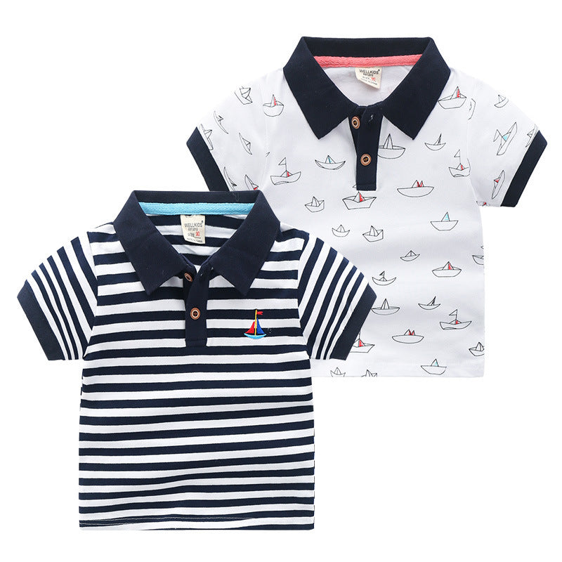 Children’s Short-sleeved Polo Shirt Lapel T-shirt