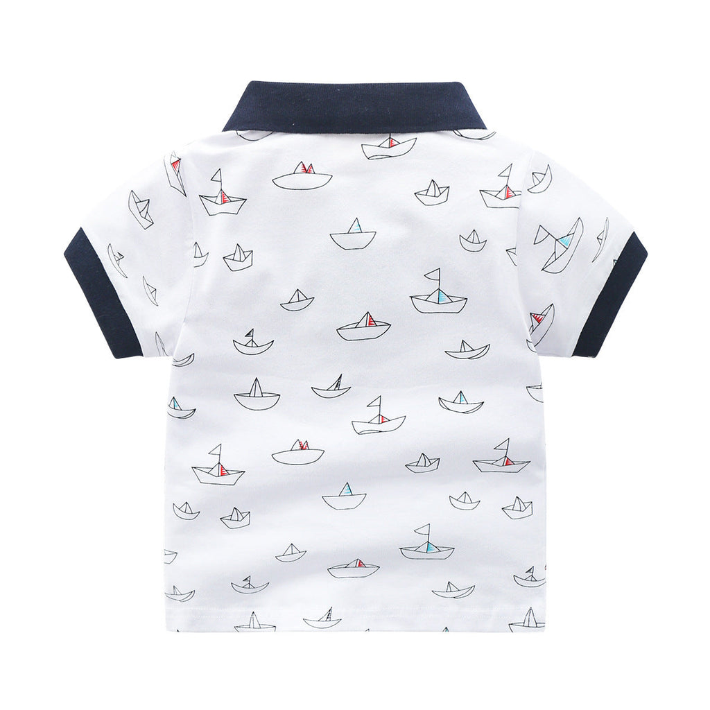 Children’s Short-sleeved Polo Shirt Lapel T-shirt