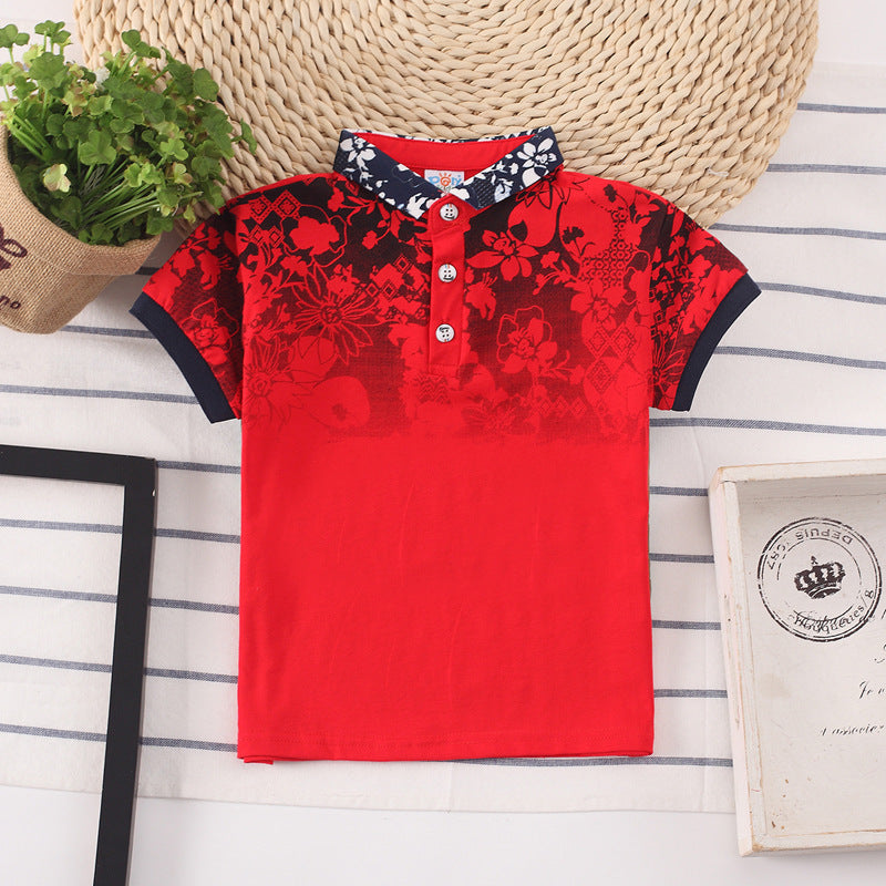 Kids Shirt Boys Tops Children Clothes Wear - 1red / 90