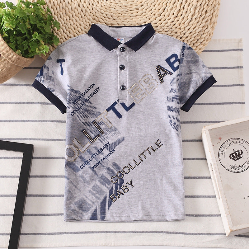 Kids Shirt Boys Tops Children Clothes Wear - Grey / 90