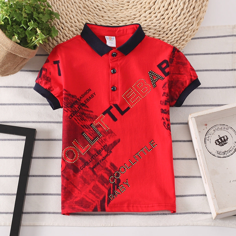 Kids Shirt Boys Tops Children Clothes Wear - Red / 90