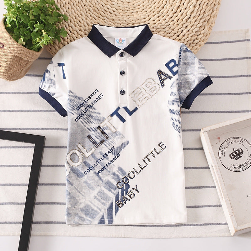 Kids Shirt Boys Tops Children Clothes Wear - White / 90