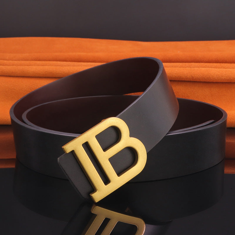 B letter belt - Black yellow / 125CM